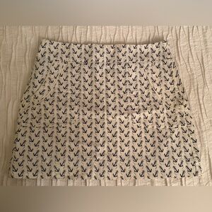J. Crew Cream and Black Anchor Print Skirt